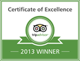 Cerficato Eccellenza TripAdvisor 2013