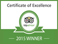 Cerficato Eccellenza TripAdvisor 2015